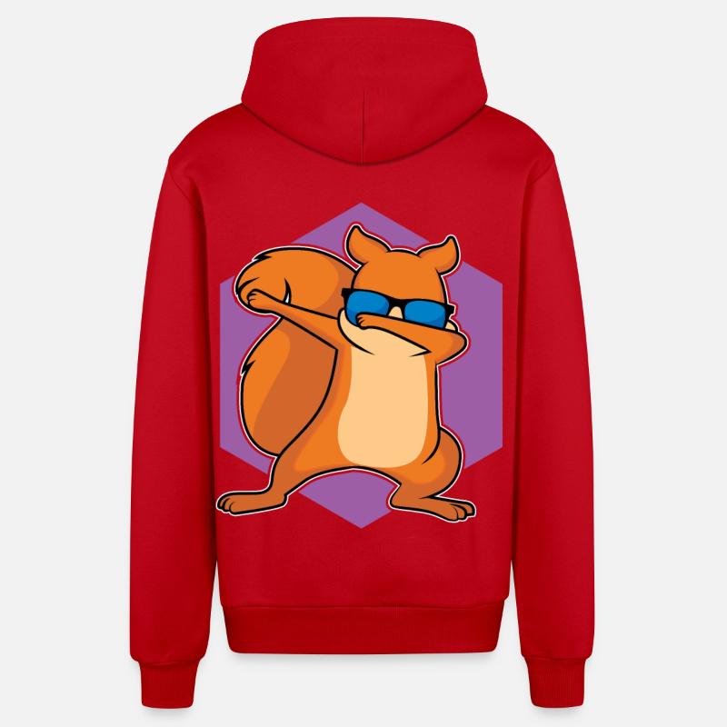 Dabbing Squirrel - Conception - Veste à capuche bio décontractée fabriquée en UE - rouge