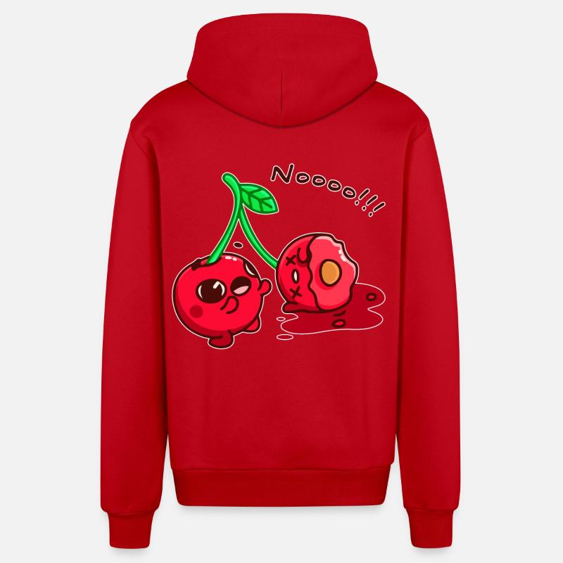 Drôle de paire de cerises - Veste à capuche bio décontractée fabriquée en UE - rouge