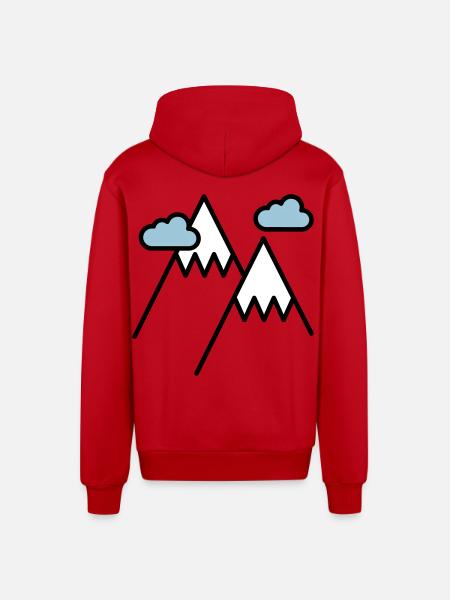 Der Berg ruft - Organic Relaxed Kapuzenjacke Made in EU - Rot