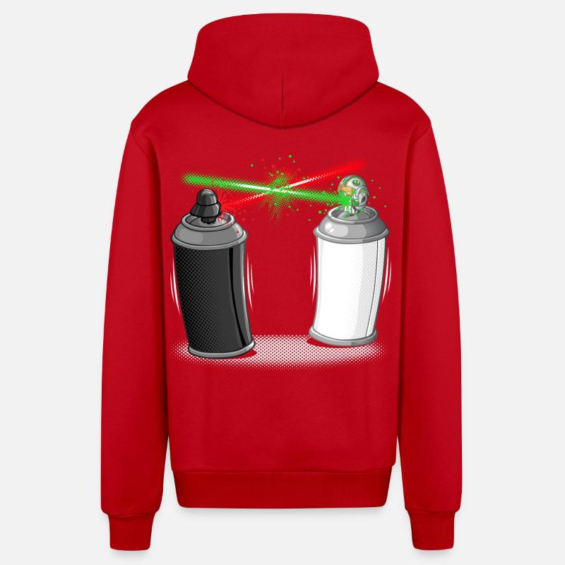 Graffiti wars - Veste à capuche bio décontractée fabriquée en UE - rouge