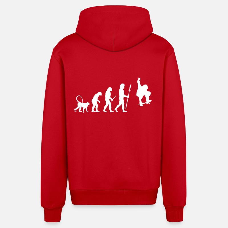 Skater Evolution - Veste à capuche bio décontractée fabriquée en UE - rouge