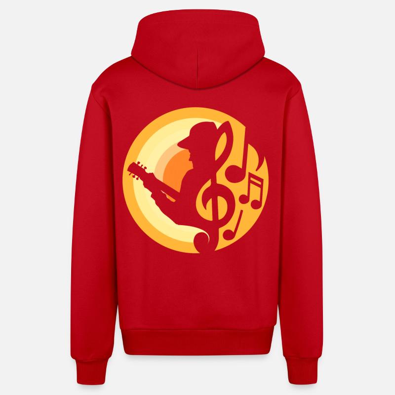 Guitariste - Veste à capuche bio décontractée fabriquée en UE - rouge