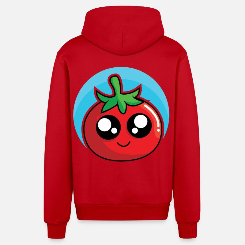 Conception drôle de tomate - Veste à capuche bio décontractée fabriquée en UE - rouge