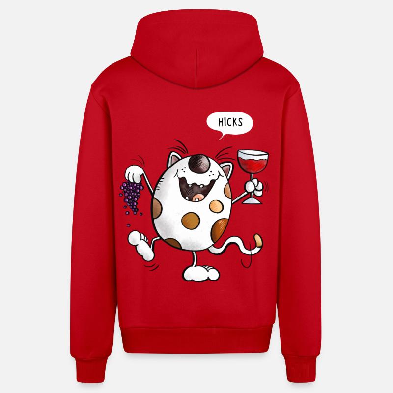 Mignon chat comique - Veste à capuche bio décontractée fabriquée en UE - rouge