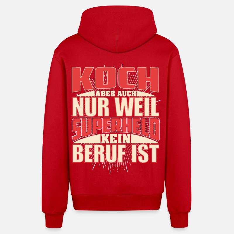 Koch Superheld - Organic Relaxed Kapuzenjacke Made in EU - Rot