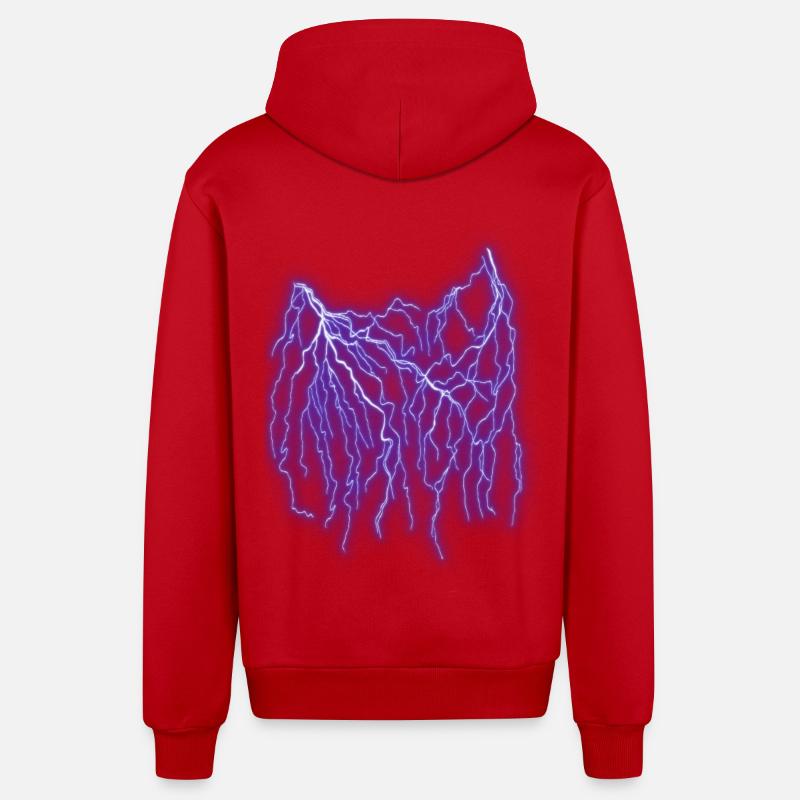 Foudre - Veste à capuche bio décontractée fabriquée en UE - rouge