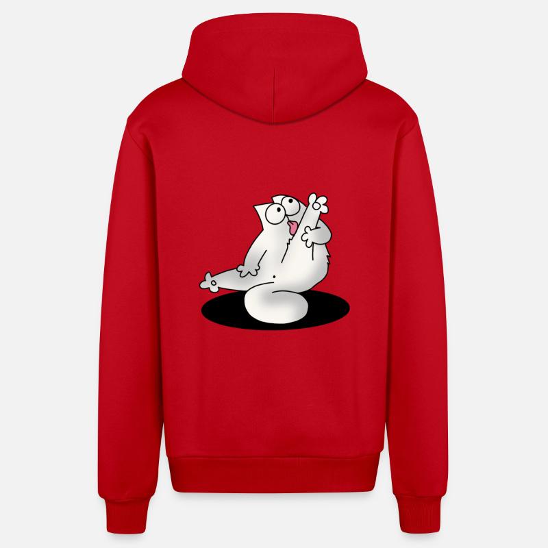 Chat drôle chats chaton cadeau - Veste à capuche bio décontractée fabriquée en UE - rouge