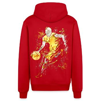 Basketball - Basketball Spieler - Basketballer - Organic Relaxed Kapuzenjacke Made in EU - Rot - Hinten