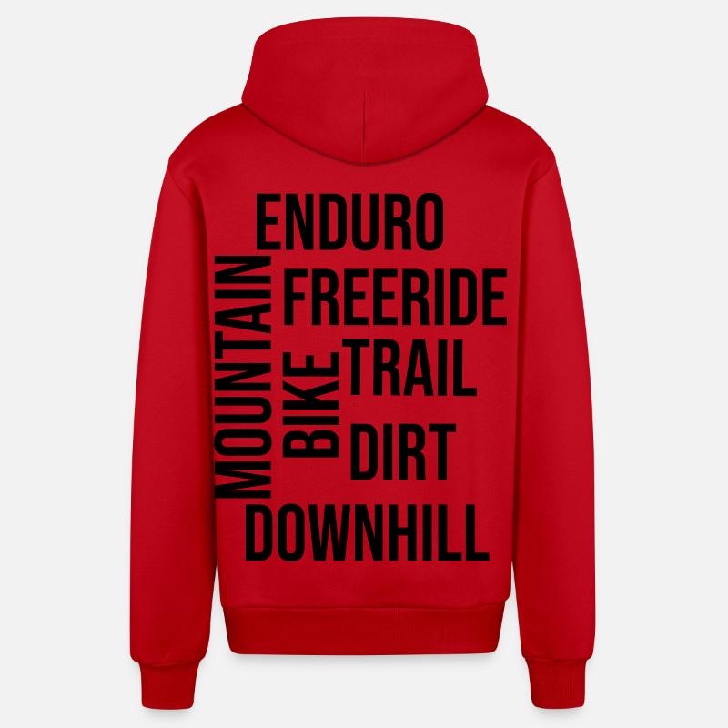 Mots VTT Enduro Downhill Trail - Veste à capuche bio décontractée fabriquée en UE - rouge