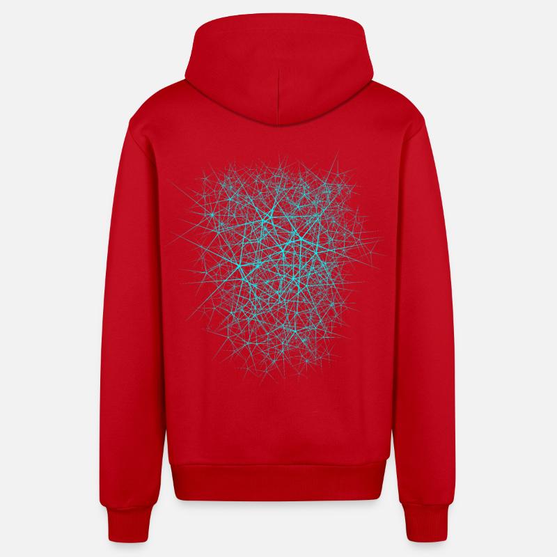 Nano structure - conception de texture - Veste à capuche bio décontractée fabriquée en UE - rouge