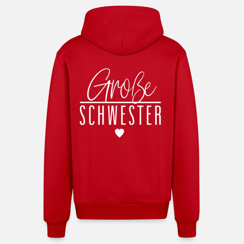 Große Schwester - Organic Relaxed Kapuzenjacke Made in EU - Rot