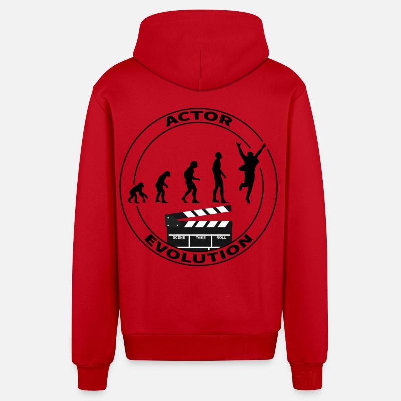 Evolution Schauspieler Darsteller Geschenk - Organic Relaxed Kapuzenjacke Made in EU - Rot