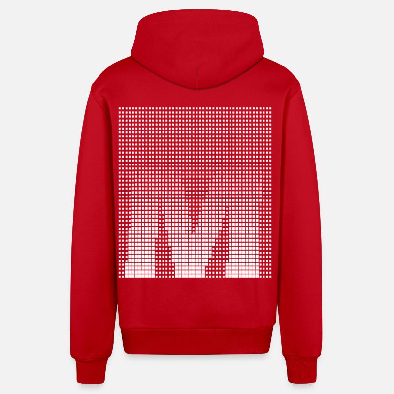 Lettre M, nom, lettre M - Veste à capuche bio décontractée fabriquée en UE - rouge