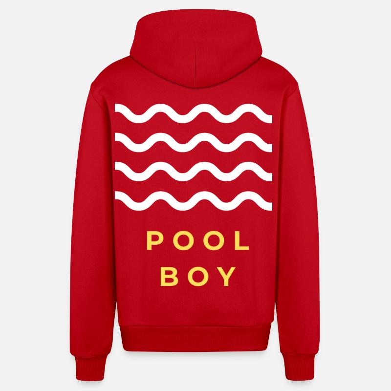 Cadeau de garçon de piscine - Veste à capuche bio décontractée fabriquée en UE - rouge