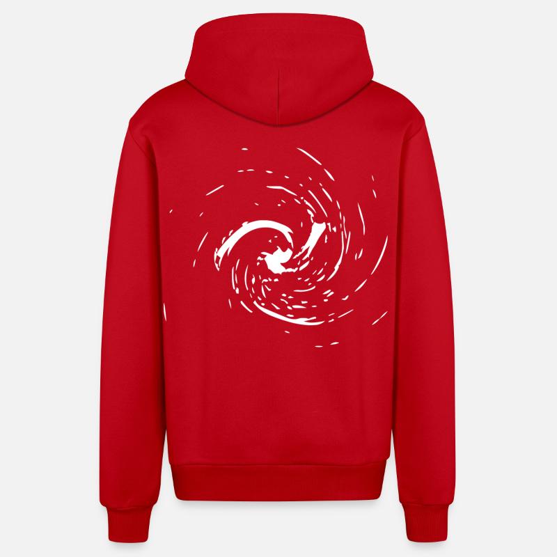 Strudel abstrait / Ligne / blanc / motif - Veste à capuche bio décontractée fabriquée en UE - rouge