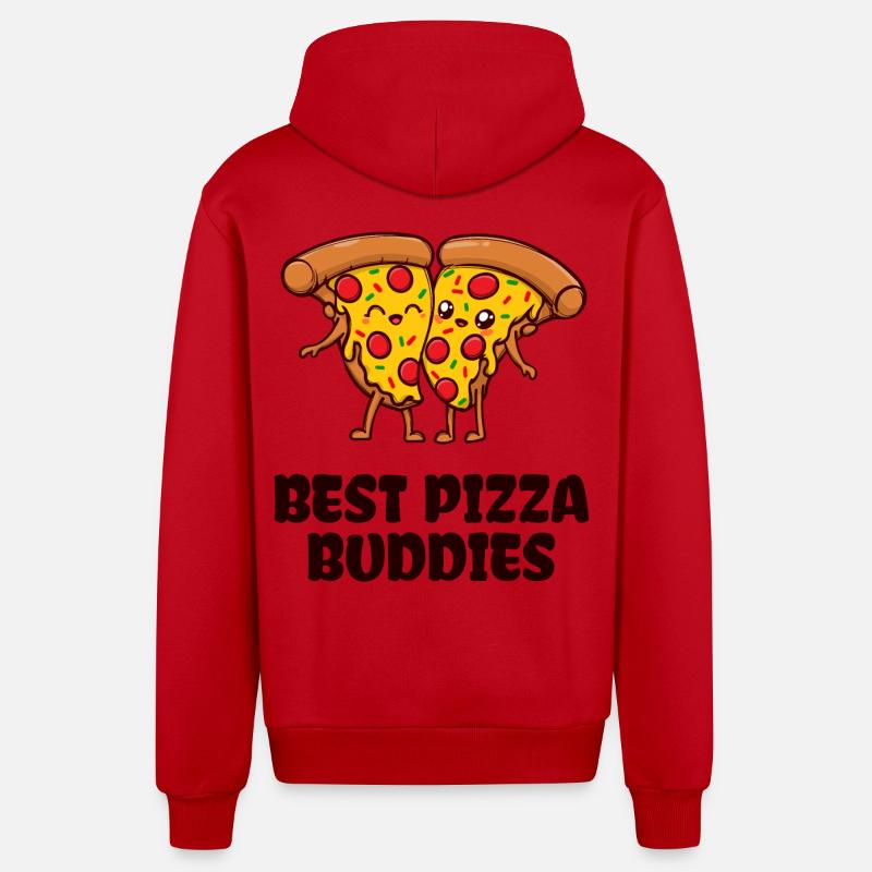 Pizza Buddy Meilleur Déclaration des Amis - Veste à capuche bio décontractée fabriquée en UE - rouge