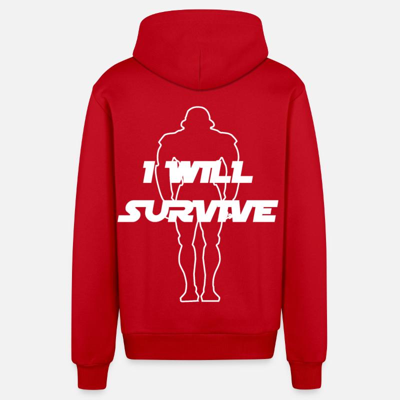 clone i will survive humour - Veste à capuche bio décontractée fabriquée en UE - rouge