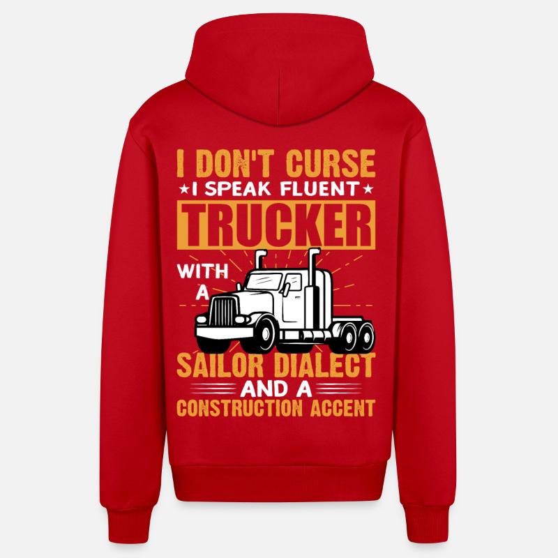 Fierté Trucker Sailor Dialect - Veste à capuche bio décontractée fabriquée en UE - rouge