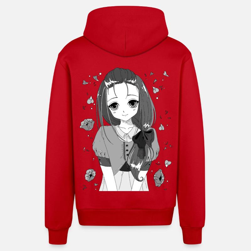 manga - Organic Relaxed Hooded Jacket Made in EU - red