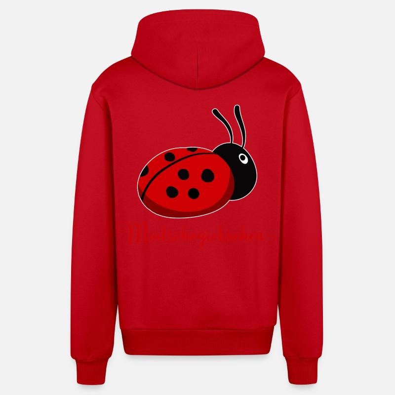 Modschegiebchen Marienkäfer Sächsisch Geschenkidee - Organic Relaxed Kapuzenjacke Made in EU - Rot