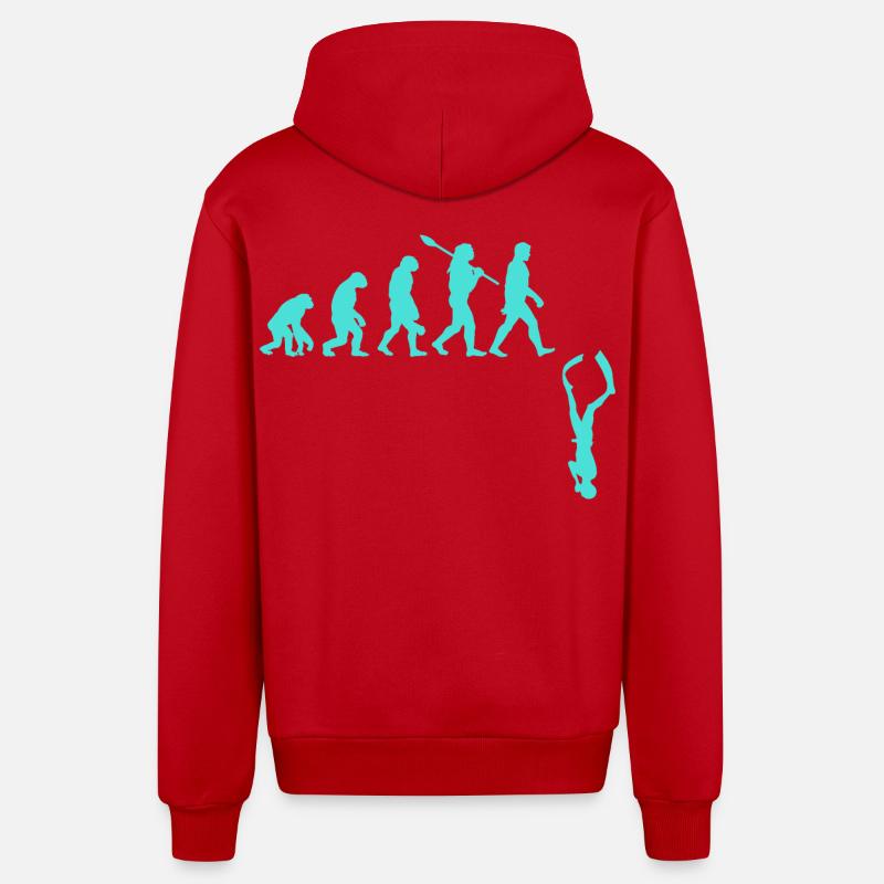 Évolution de l’apnée - Veste à capuche bio décontractée fabriquée en UE - rouge