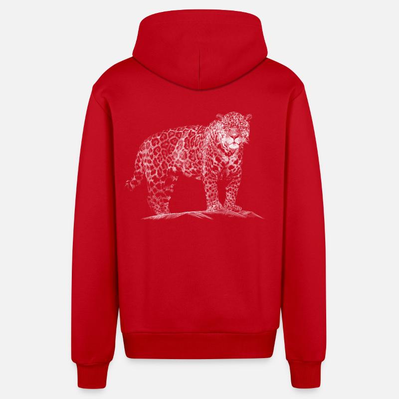 Leopard - Organic Relaxed Kapuzenjacke Made in EU - Rot