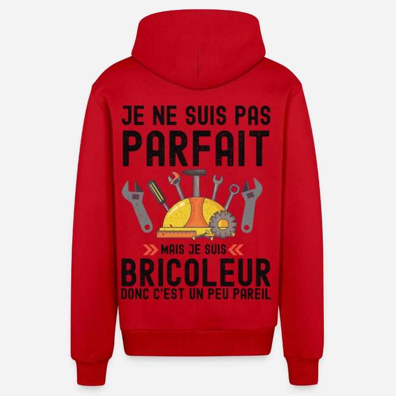 Humour Bricoleur Autodérision - Veste à capuche bio décontractée fabriquée en UE - rouge