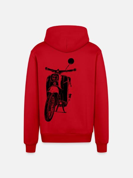 Schwalbe Moped - Organic Relaxed Hooded Jacket Made in EU - red