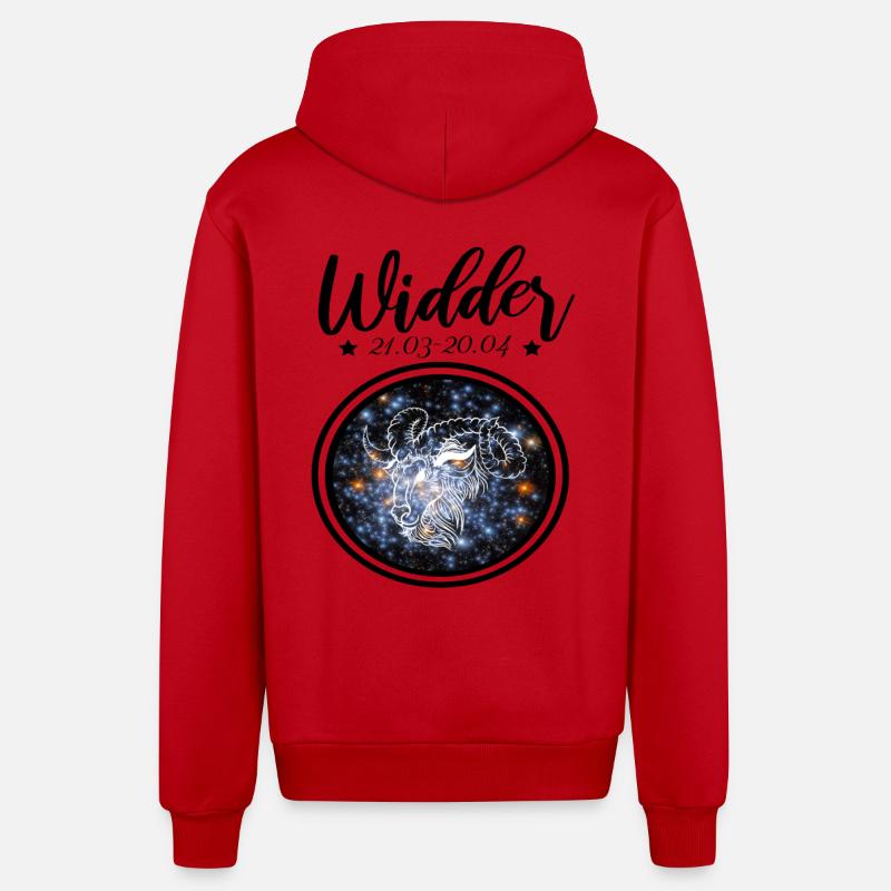 Widder Sternzeichen - Organic Relaxed Kapuzenjacke Made in EU - Rot