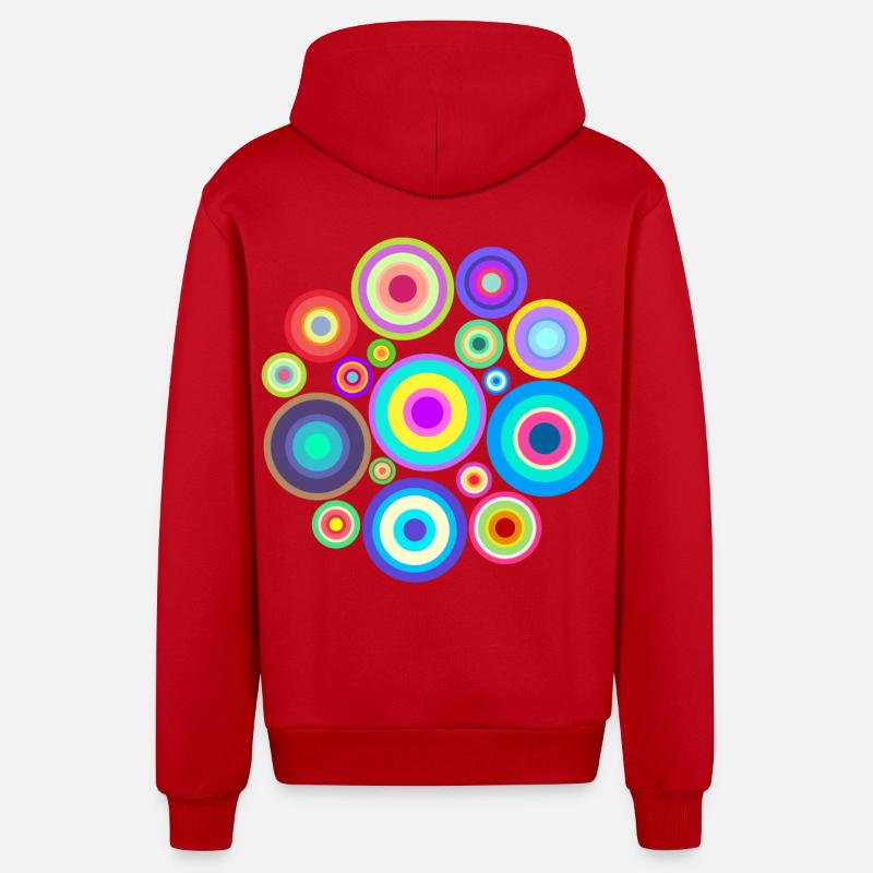 Peinture Dessin Creative Abstract Art Patterns - Veste à capuche bio décontractée fabriquée en UE - rouge