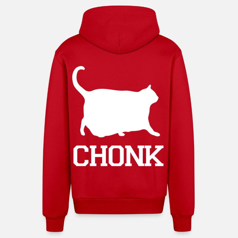 Chat chonk - Veste à capuche bio décontractée fabriquée en UE - rouge
