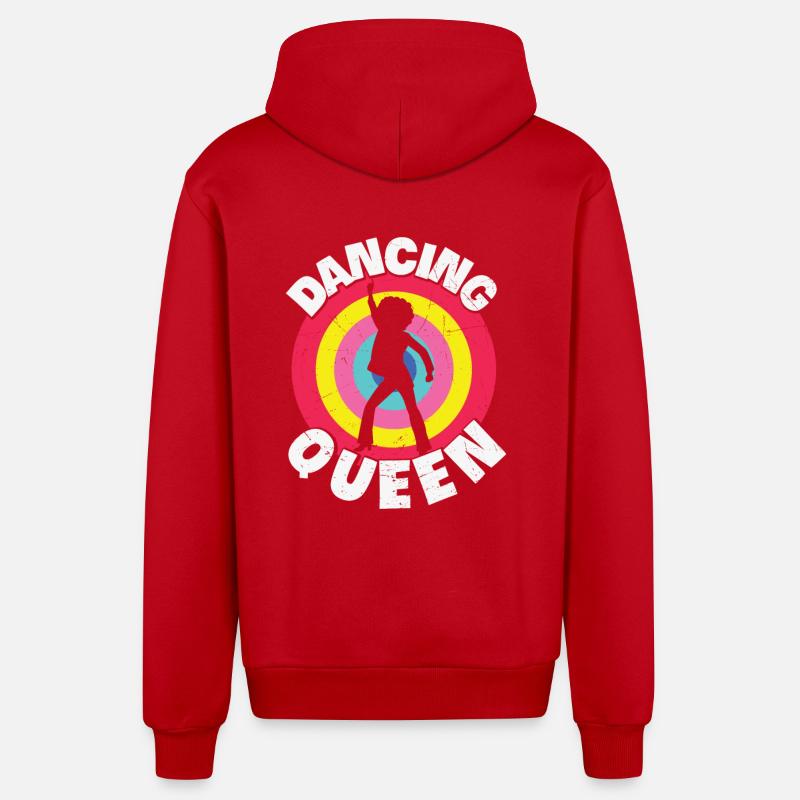 Dancing Queen Roller Disco Outfit 70s - Organic Relaxed Hooded Jacket Made in EU - red