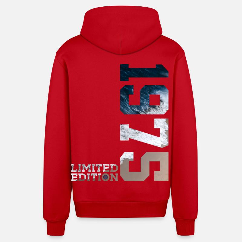 51E ANNIVERSAIRE ÉDITION LIMITÉE 1975 - Veste à capuche bio décontractée fabriquée en UE - rouge