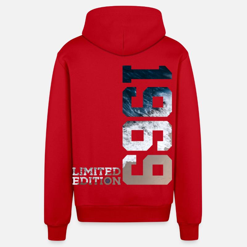 57E ANNIVERSAIRE ÉDITION LIMITÉE 1969 - Veste à capuche bio décontractée fabriquée en UE - rouge