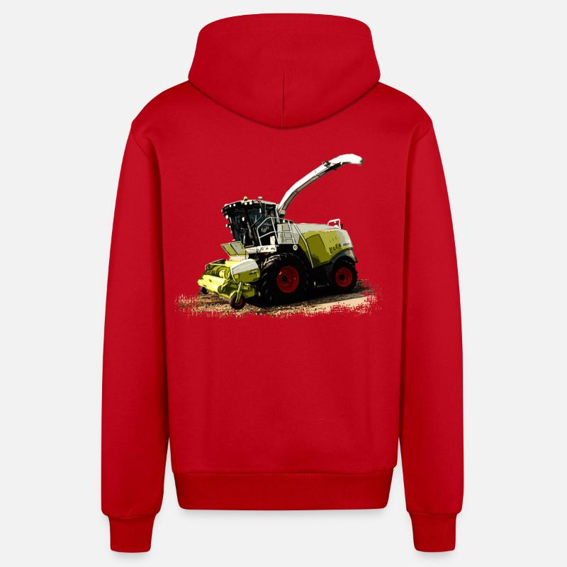 Moissonneuse-batteuse Claas Jaguar 930 - Veste à capuche bio décontractée fabriquée en UE - rouge