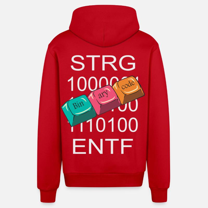 Computer Nerd - Organic Relaxed Kapuzenjacke Made in EU - Rot