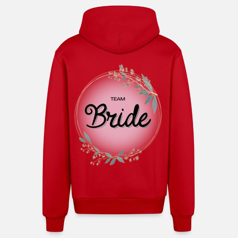 Équipe Bride4 - Veste à capuche bio décontractée fabriquée en UE - rouge