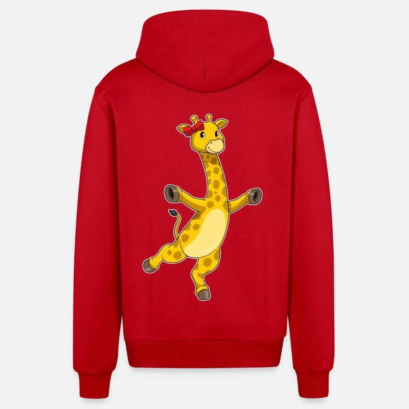 Girafe avec arc - Veste à capuche bio décontractée fabriquée en UE - rouge