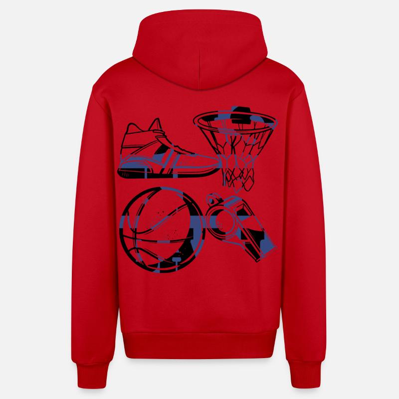 Basketteur - Veste à capuche bio décontractée fabriquée en UE - rouge