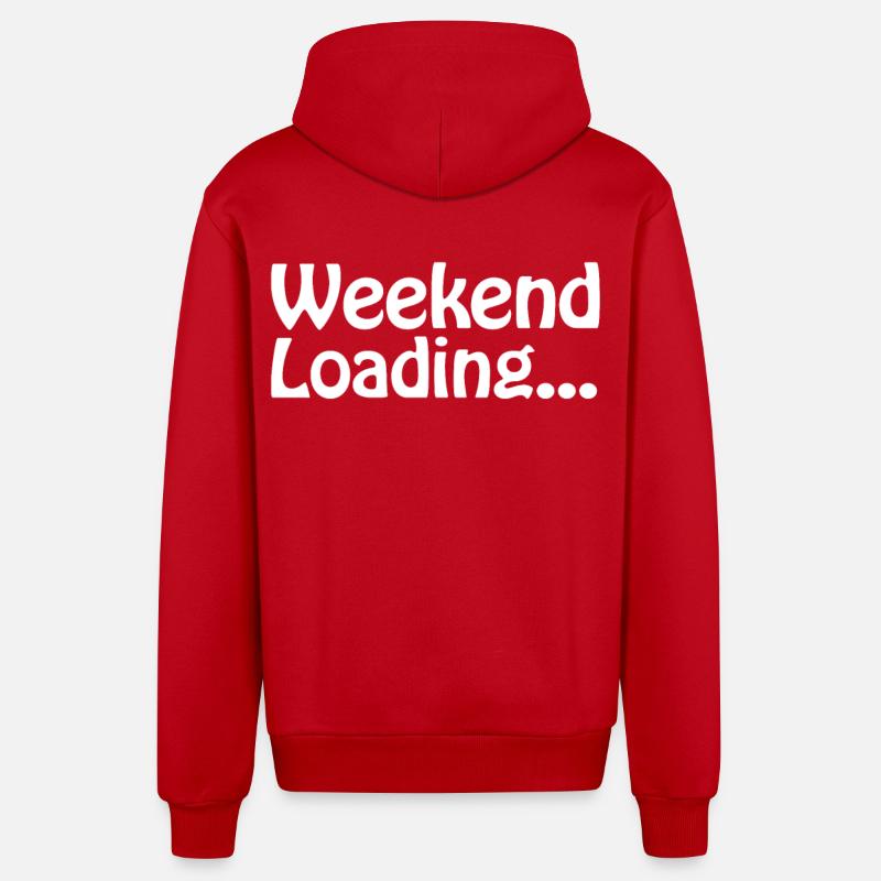 Weekend loading - Wochenende - Bald Wochenende - Organic Relaxed Kapuzenjacke Made in EU - Rot