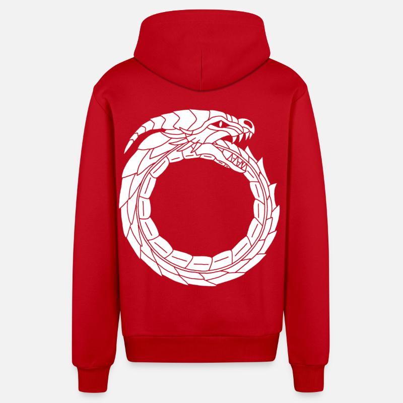Dragon blanc dévoreur - Veste à capuche bio décontractée fabriquée en UE - rouge