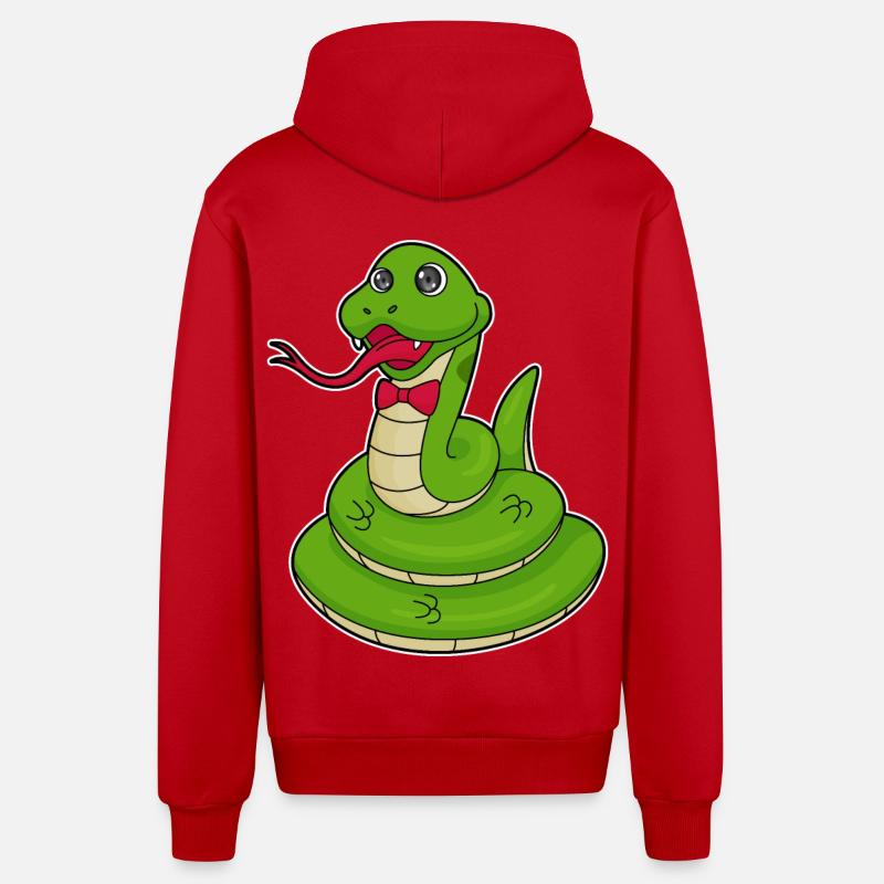 Serpent avec boucle - Veste à capuche bio décontractée fabriquée en UE - rouge