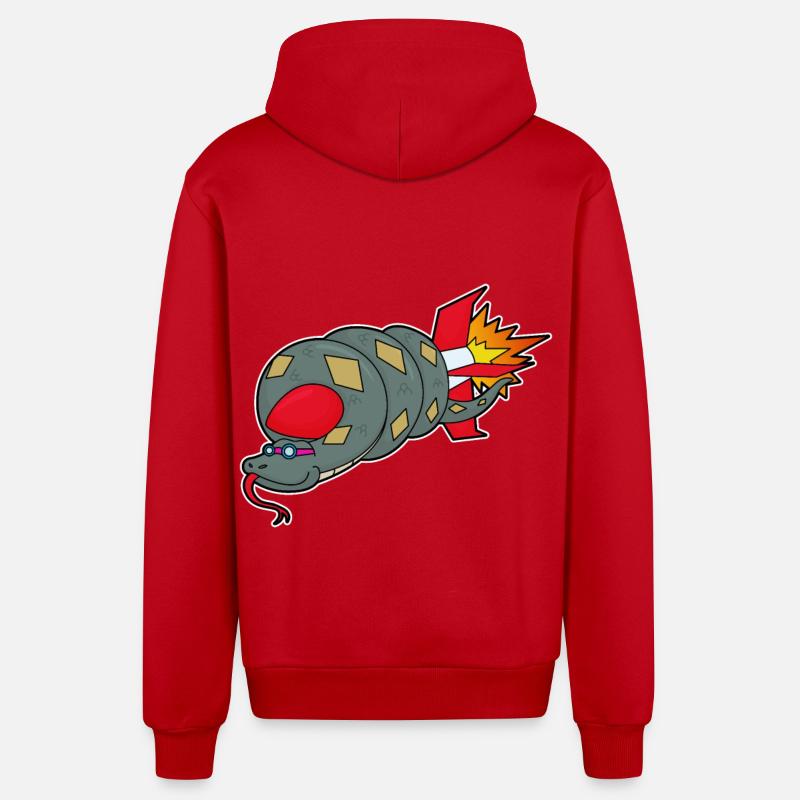 Fusée Serpent - Veste à capuche bio décontractée fabriquée en UE - rouge
