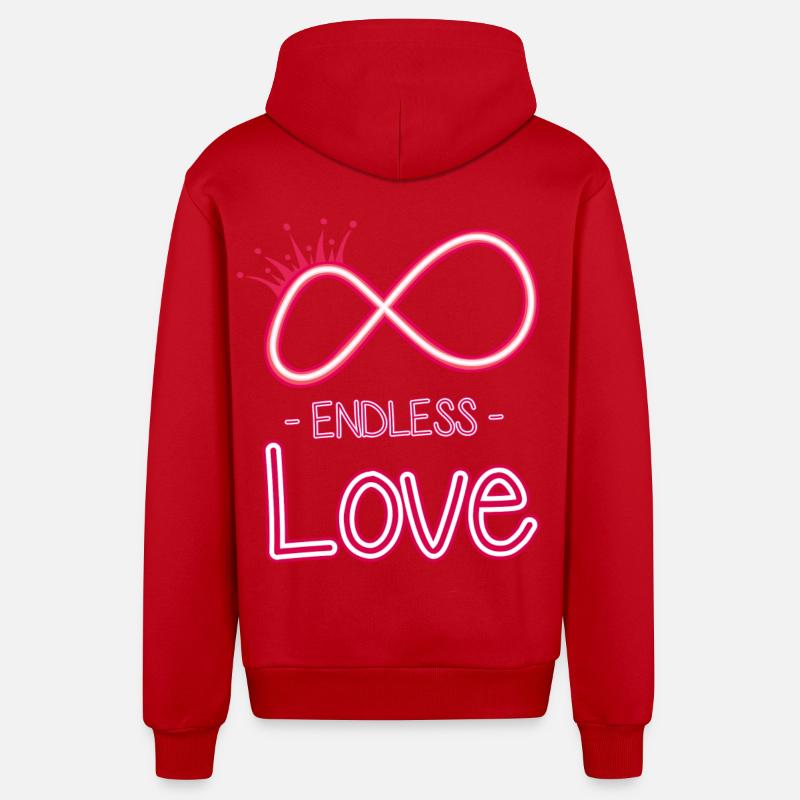 symbole de l’amour éternel - Veste à capuche bio décontractée fabriquée en UE - rouge