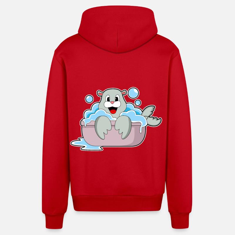 Étanchéité dans la baignoire - Veste à capuche bio décontractée fabriquée en UE - rouge