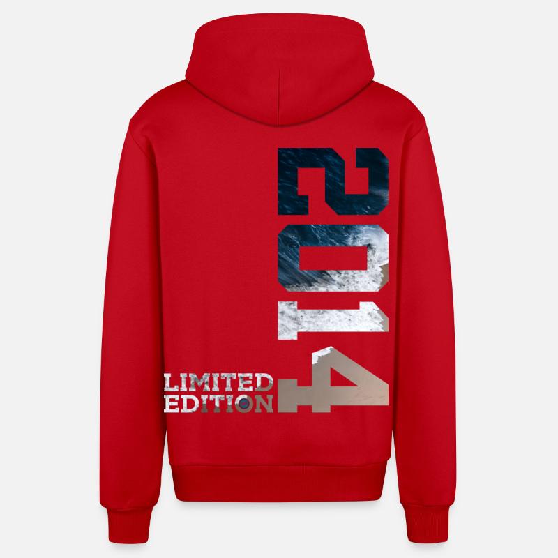 12E ANNIVERSAIRE ÉDITION LIMITÉE 2014 - Veste à capuche bio décontractée fabriquée en UE - rouge