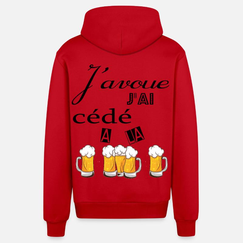 J''ai cédé à la pression - Veste à capuche bio décontractée fabriquée en UE - rouge