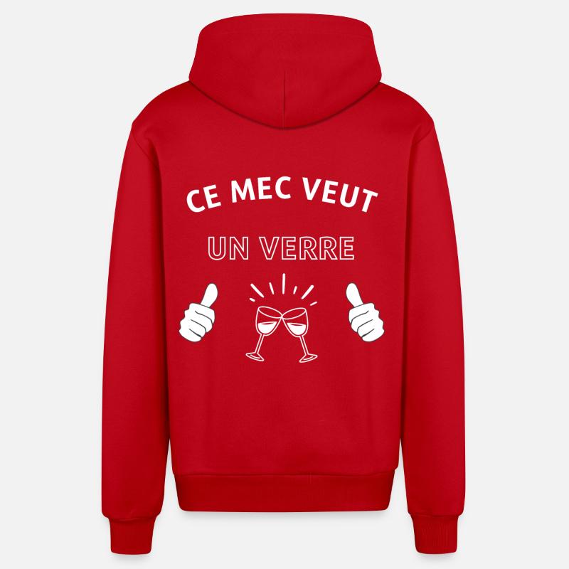 Ce mec veut un verre - Veste à capuche bio décontractée fabriquée en UE - rouge