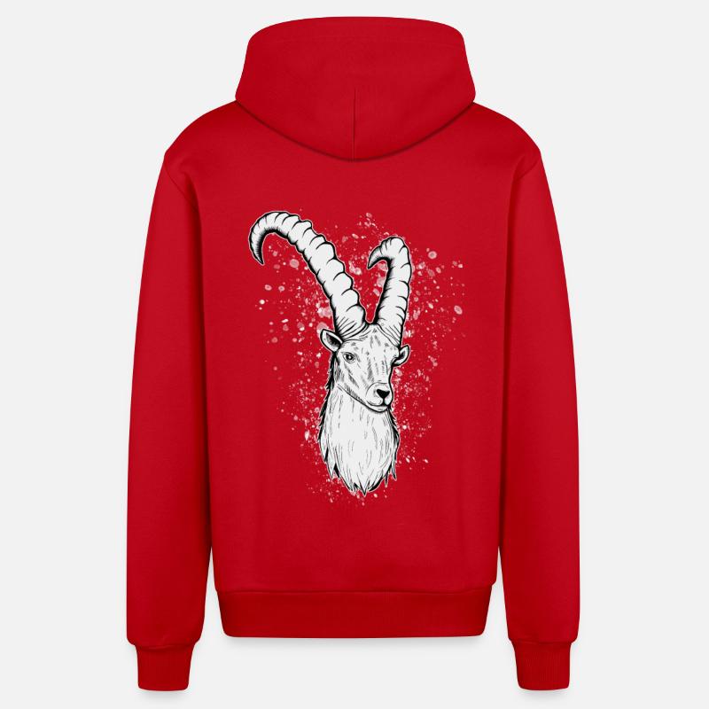 Steinbock Sternzeichen Geschenk - Organic Relaxed Kapuzenjacke Made in EU - Rot