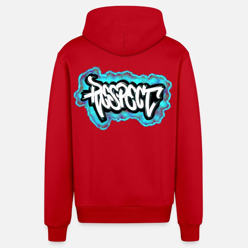 Respectez le design graffiti - Veste à capuche bio décontractée fabriquée en UE - rouge